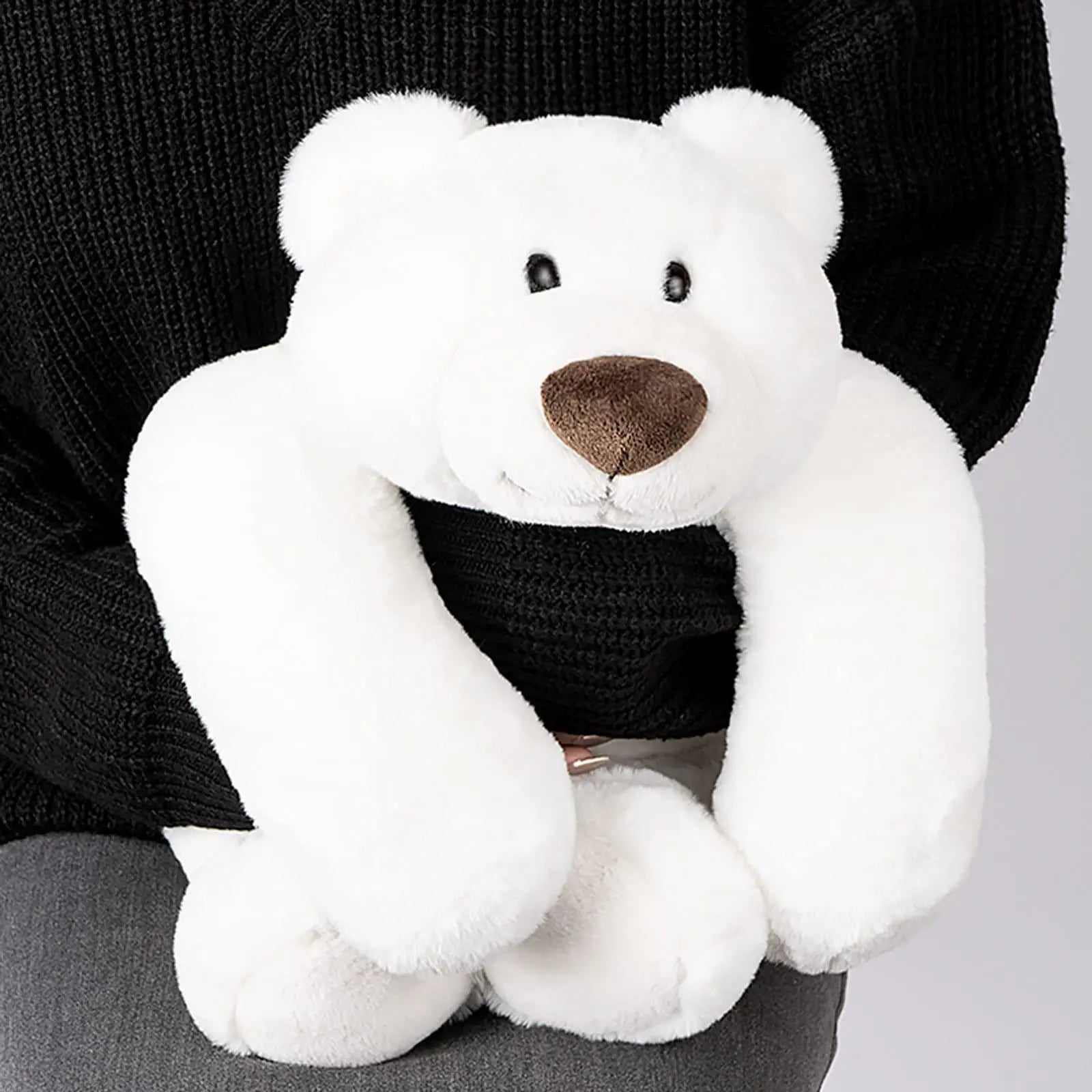 Niuniu Daddy 20" | 3.3 Pound Polar White Bear Weighted Stuffed Animals Large Plush Toy Pillow with Fluffy Fur for Kids Adults
