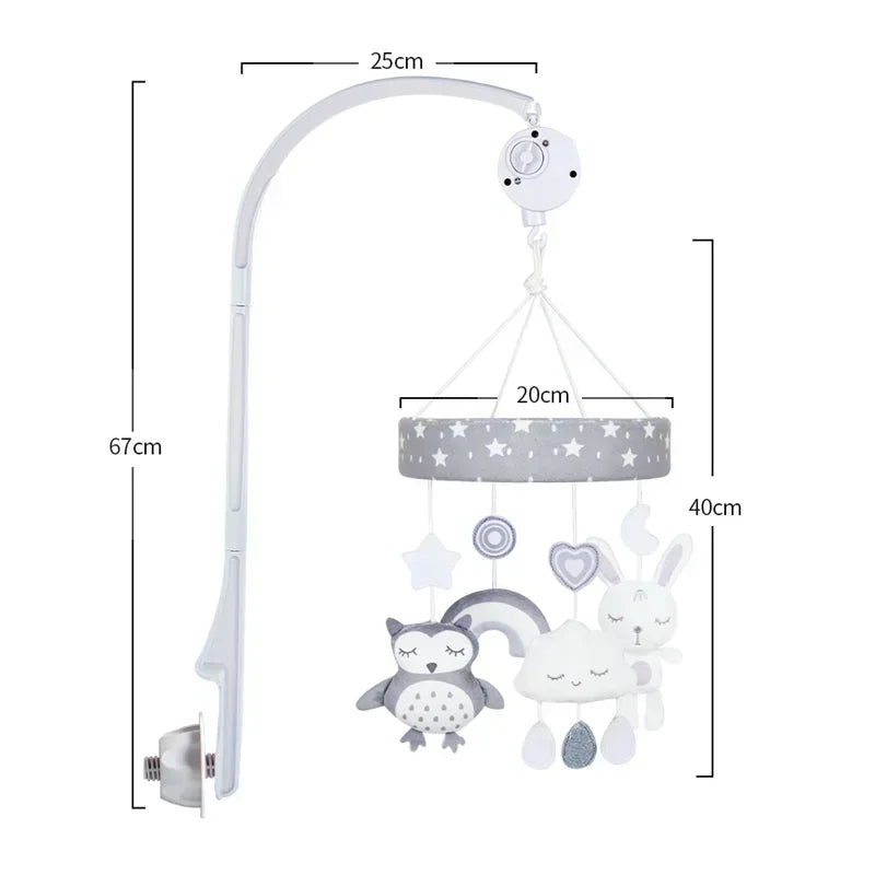 Baby Crib Mobiles Rattles Music Educational Toys Bed Bell Carousel for Cots Infant Baby Toys 0-12 Months for Newborns Gifts New