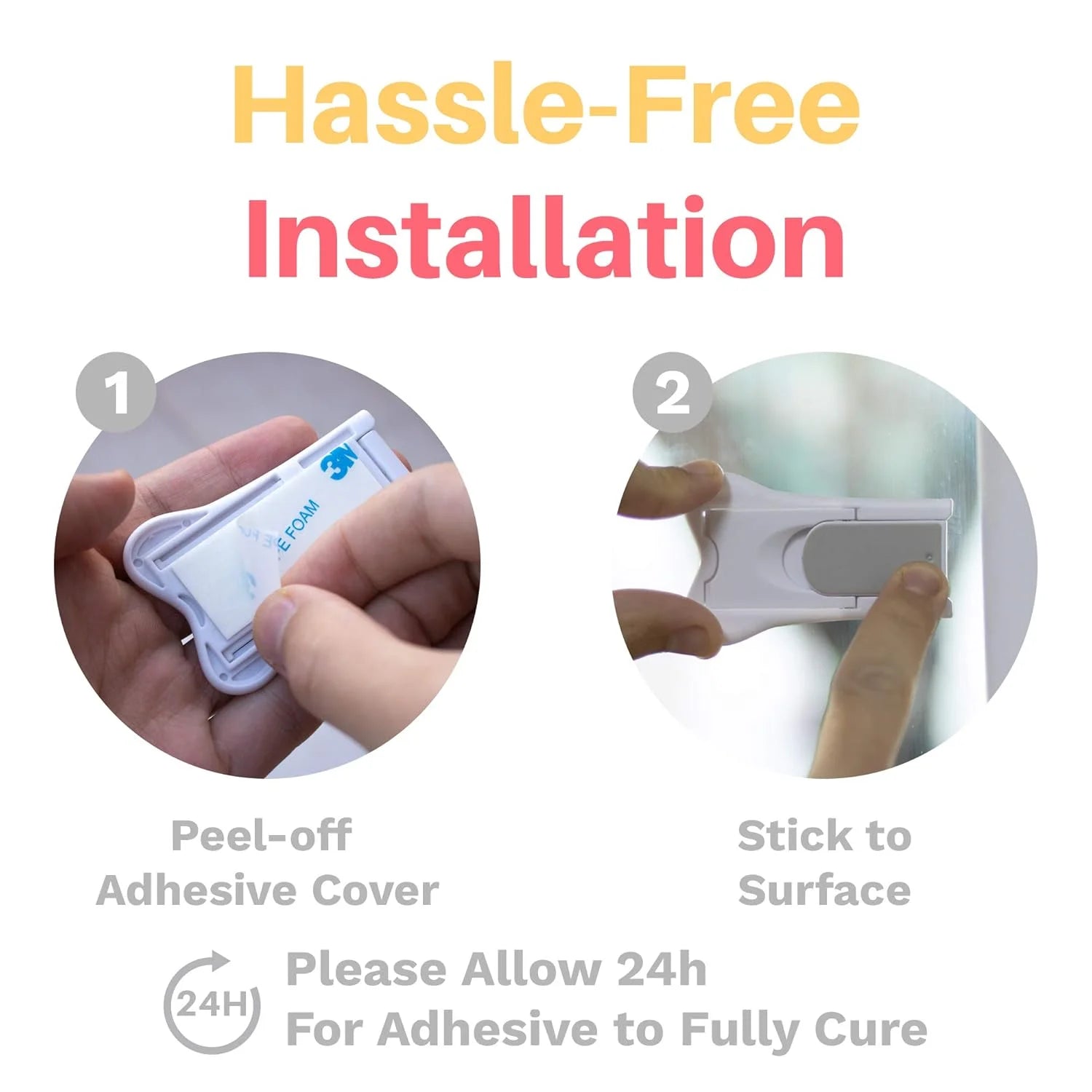 Inaya Sliding Door Lock for Child (4-Pack) - Child Locks for Sliding Glass Doors, Windows, Closets & Cabinets. Locks for All