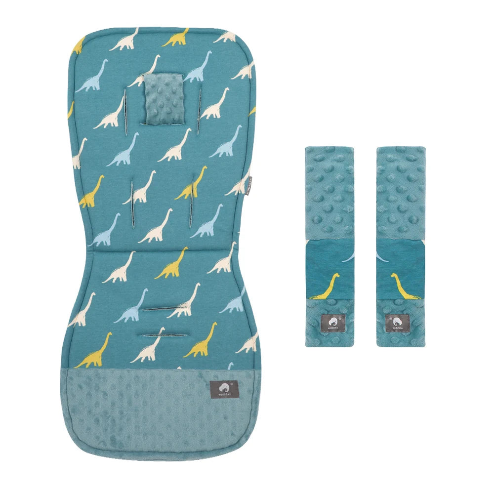 Stroller Cushion & Seat Belt Cover 2Pcs/Set Universal Baby Pram Seat Pad Soft Kids Pushchair Car Mat Stroller Accessories