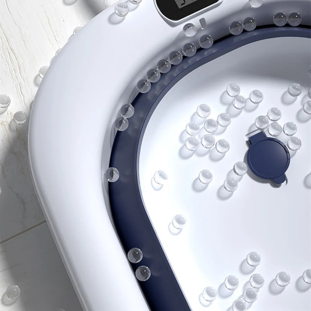 Real-time Temperature Folding Silicone Baby Take A Bath Bathtub Non-Slip Foot Bath Bucket Folding Bathroom With Temperature Sens