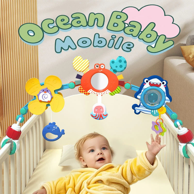 Baby Toy Stroller Arch Rattle Adjustable Clip Crib Mobile Hanging Bed Bell Educational Toys For Newborn Gift 0-6-12 Months