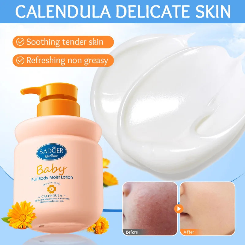 400ml Children's Calendula Vitamin E Body Lotion, Autumn and Winter Body Lotion Body Cream