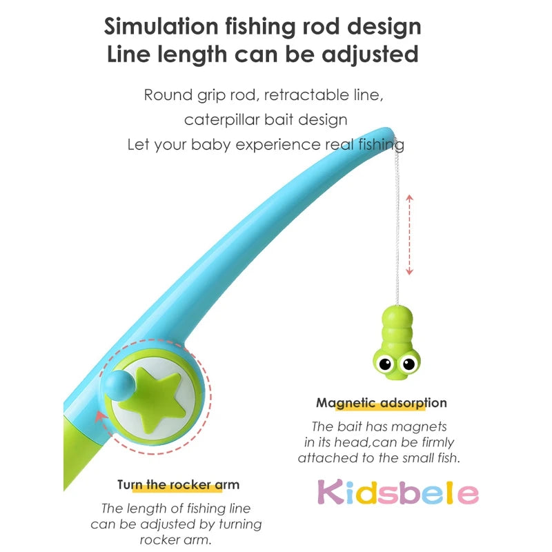 Magnetic Fishing Game Wind-up Swimming Whales Baby Bathtub Toys 18 Months+ 1-3 Boys and Girls Gifts For Toddlers