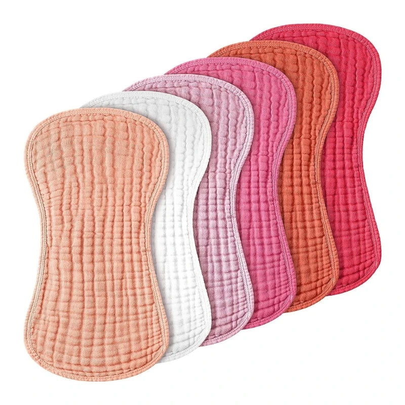 6Pcs/set Baby Bibs Six Layer Gauzes Burp Cloths for Babies with Hourglass Design