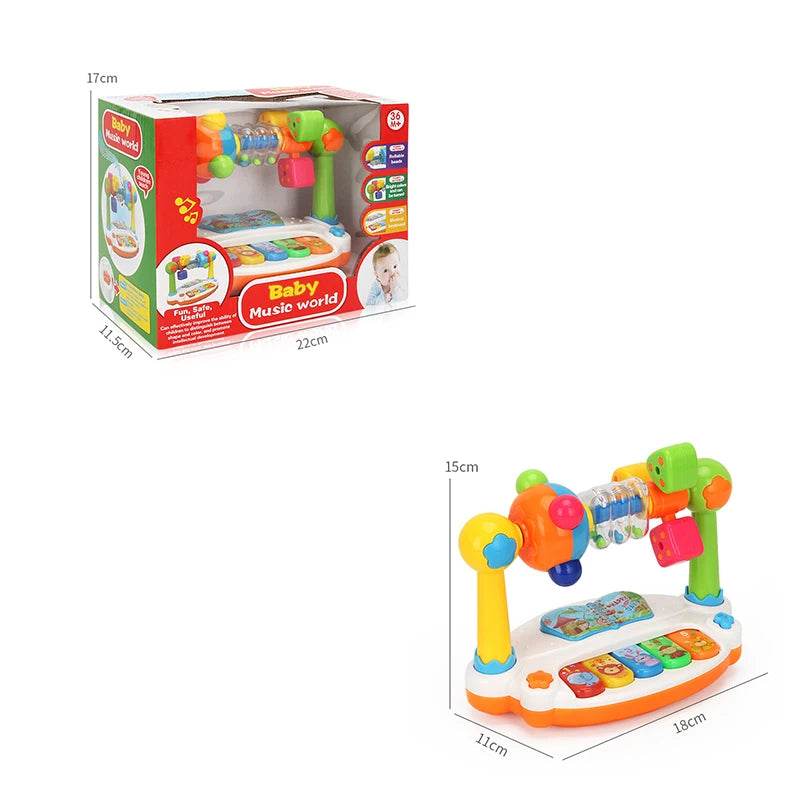 Musical Toys For Toddlers, Early Educational Music Toy Baby 1-3 Piano Toys Kids Rotating Music Piano Keyboard With Light Sound
