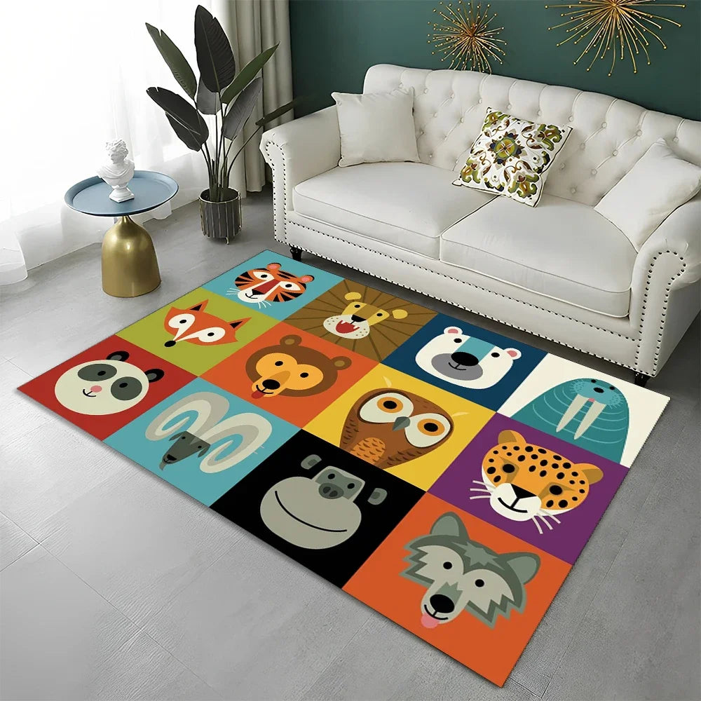 ABC Early Education Cartoon Kids Playroom Alphabet Children Crawling Area Rug,Carpet for Living Room Bedroom Sofa,Non-slip Mat