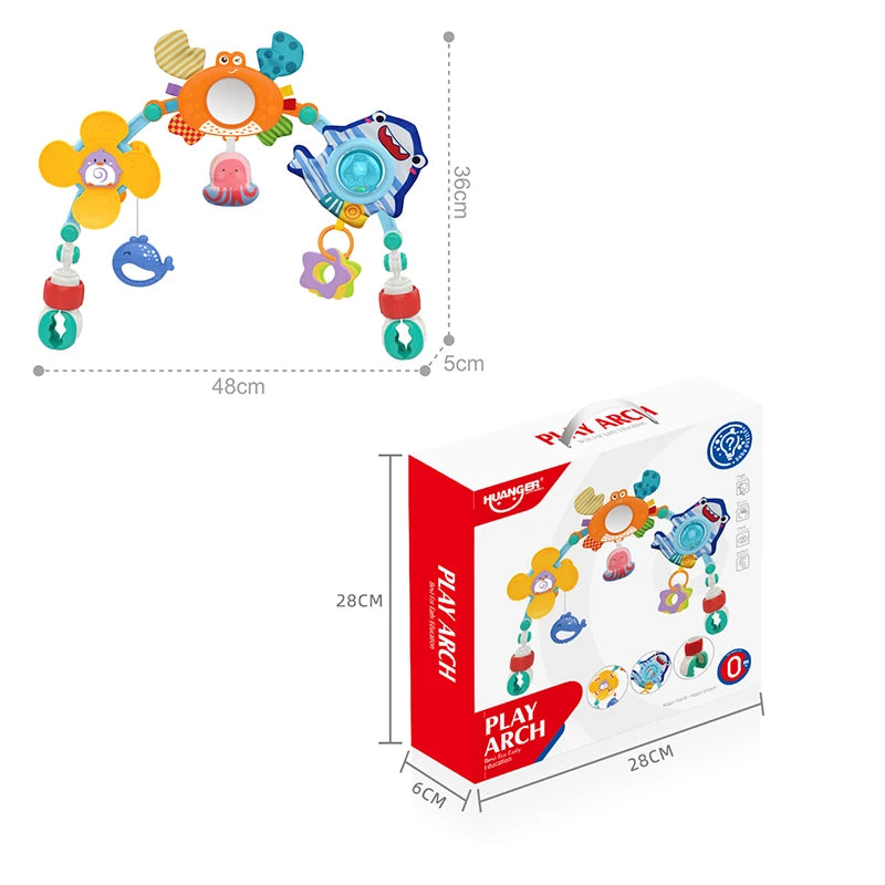 Baby Toy Stroller Arch Rattle Adjustable Clip Crib Mobile Hanging Bed Bell Educational Toys For Newborn Gift 0-6-12 Months