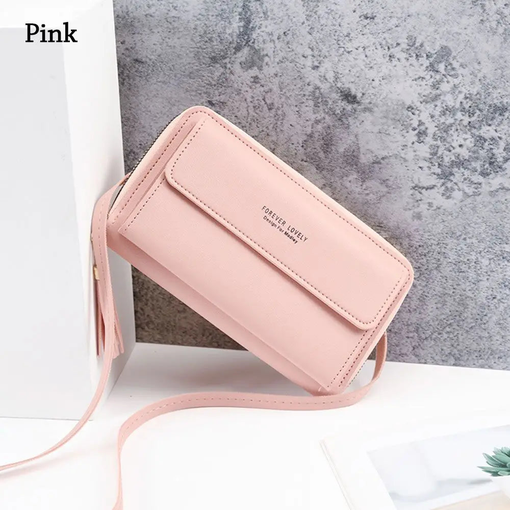 Women Shoulder Strap Bag Multifunction Long Wallet Fashion Tassel Handbags Card Holder Ladies Small Crossbody Cell Phone Bag