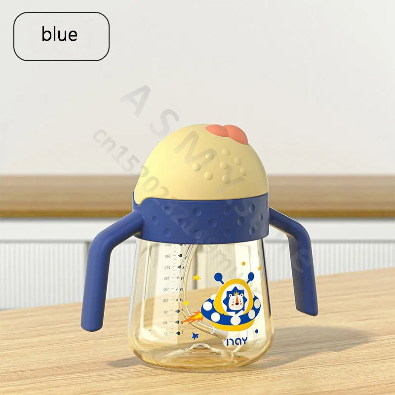 Children learn to drink water cup / children's straw cup / 300ML large capacity drinking cups