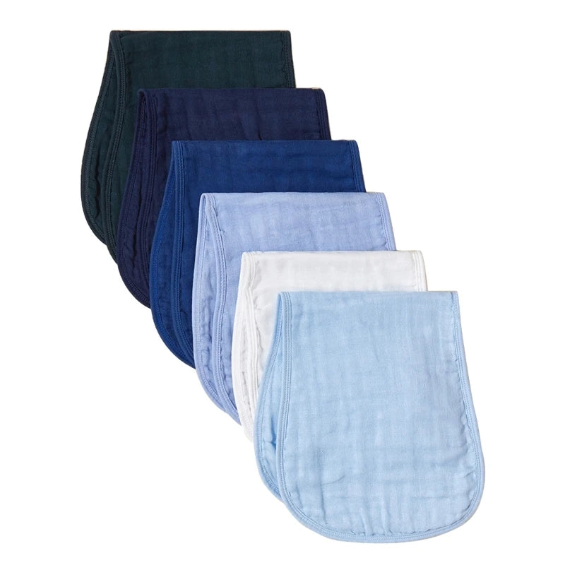 6Pcs/set Baby Bibs Six Layer Gauzes Burp Cloths for Babies with Hourglass Design