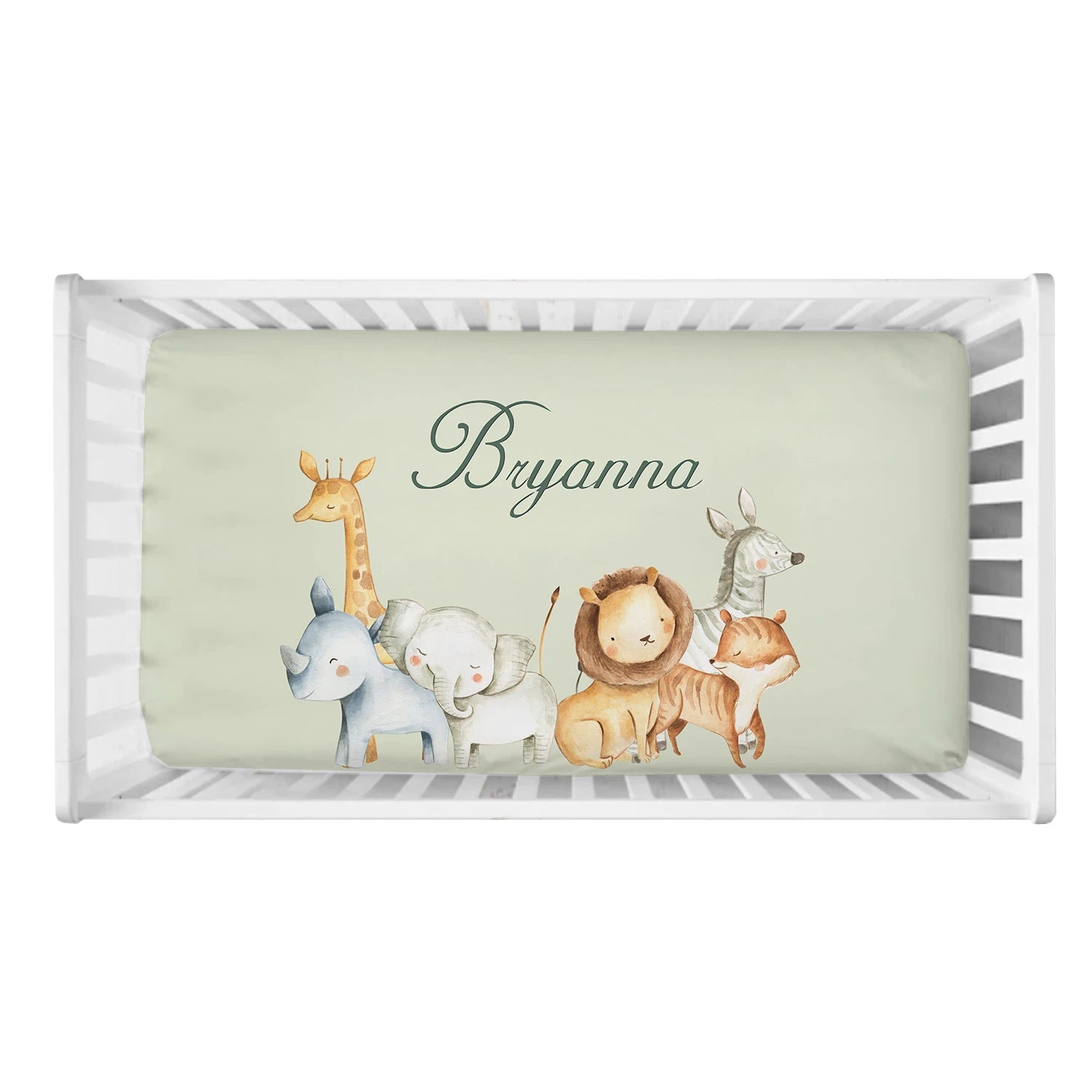 LVYZIHO Jungle Animals Boys Custom Name Baby Bedding Set, Birthday Gift Toddler Gift Bedding Set, Baby Shower Bedding Set