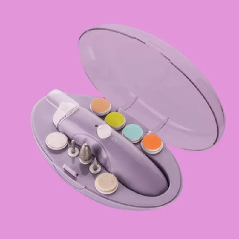 Electric Baby Nail Trimmer 9 in 1 Electric Baby Nail File Kit Rechargeable Infant Toes Fingernails Clippers Baby Care Tools