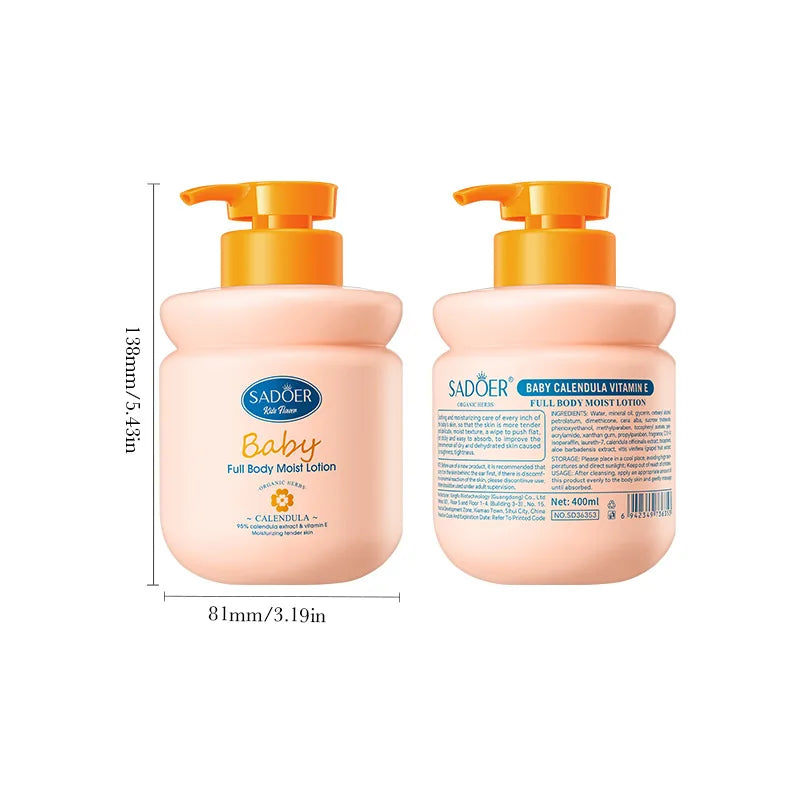 400ml Children's Calendula Vitamin E Body Lotion, Autumn and Winter Body Lotion Body Cream