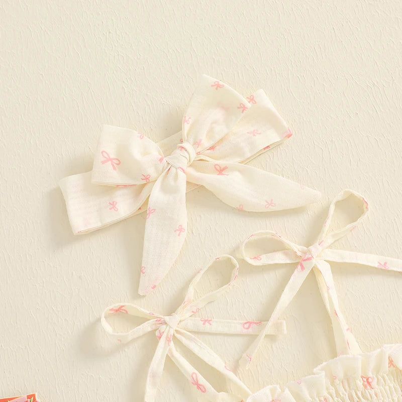 Adorable Baby Girl Romper Set Floral Print Sleeveless Jumpsuit with Matching Headband for Summer Outfit