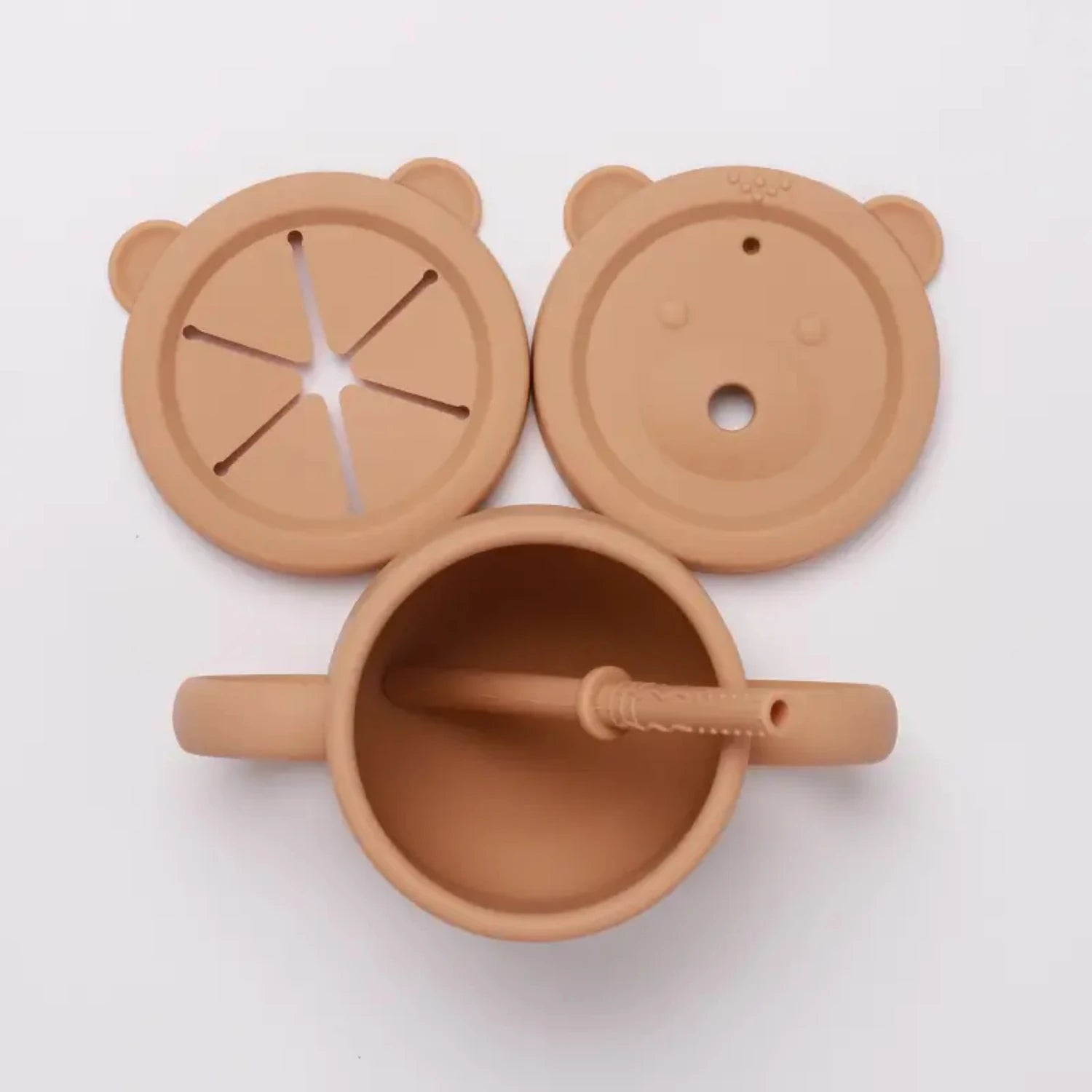 Highly Durable Kids and Babies Silicone Training Cup - Safe and Easy Sipping with Leak-proof Lids and Straw Included - Mess-free