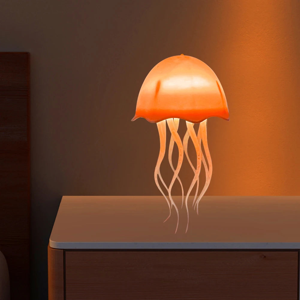 Jellyfish Night Light Dynamic Rotation Atmosphere Light USB Rechargeable Bedside Lamp Night Lamp for Home Decor