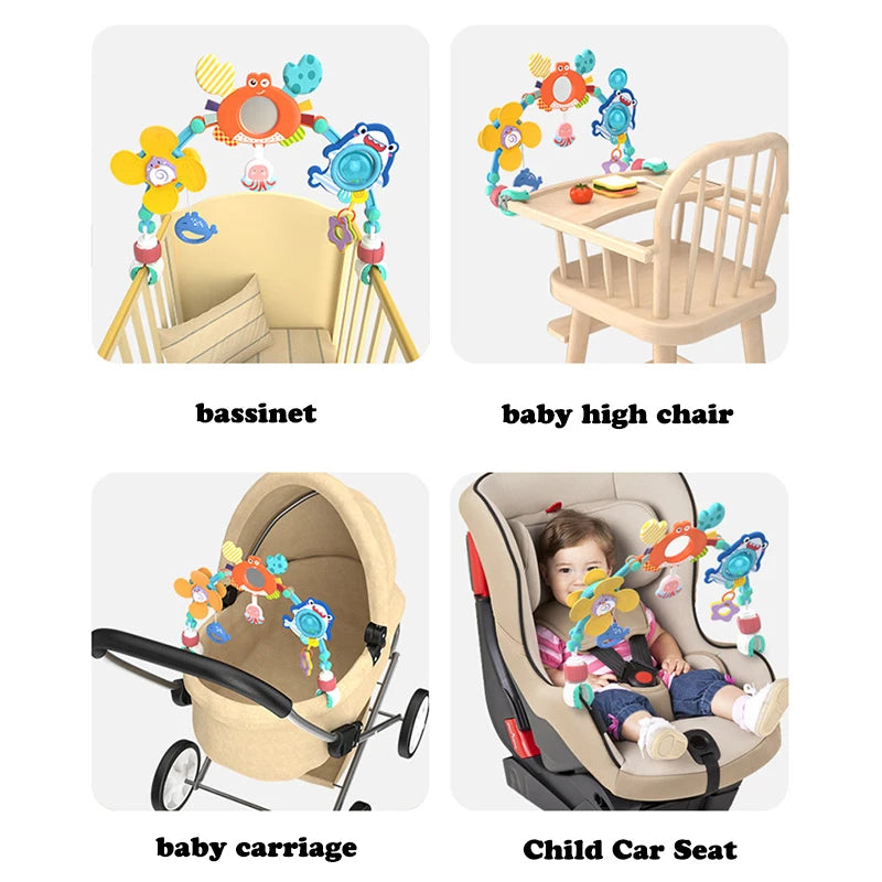 Baby Toy Stroller Arch Rattle Adjustable Clip Crib Mobile Hanging Bed Bell Educational Toys For Newborn Gift 0-6-12 Months