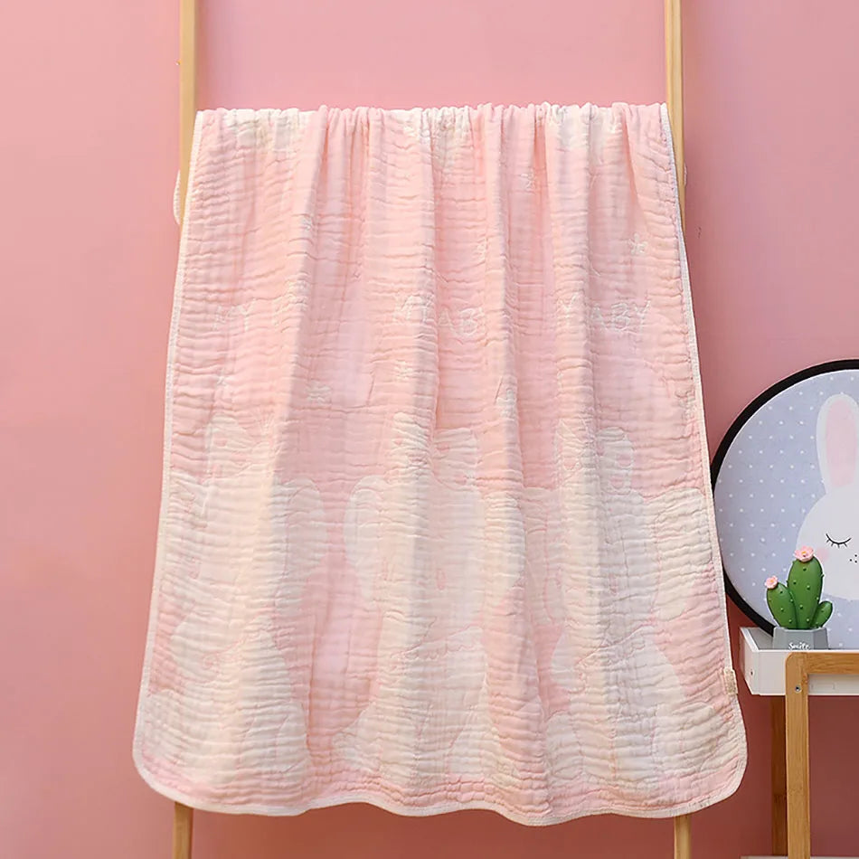 Soft Milk Cotton Baby Bath Towel Swaddling Bunny Elephant Cartoon Blanket Infants and Toddler Kindergarten Daycare and Bath Time