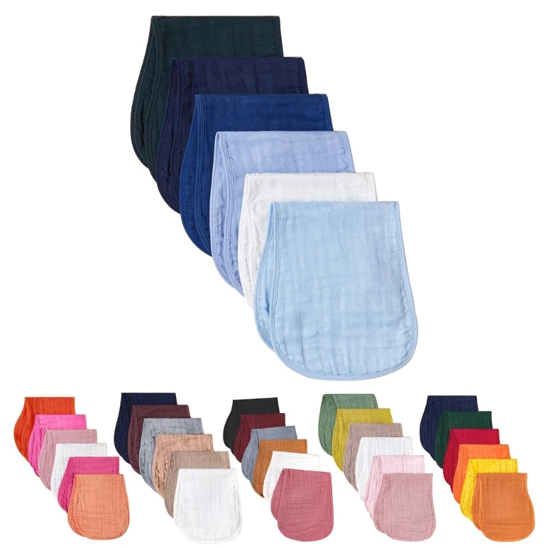 6Pcs/set Baby Bibs Six Layer Gauzes Burp Cloths for Babies with Hourglass Design
