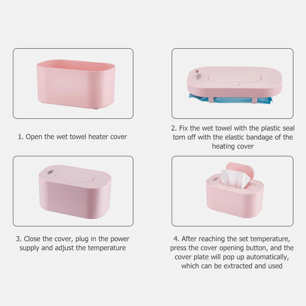 Baby Wipe Warmer Large Capacity Wipes Dispenser Newborn Essentials Baby Wipes Case Warms Quickly and Evenly Compact Wipes Warmer