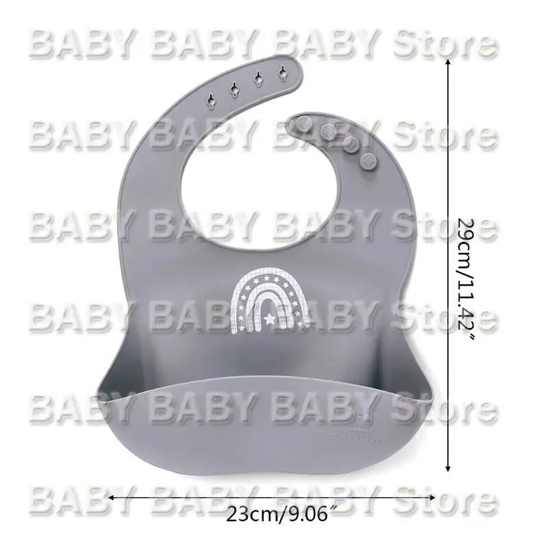 Q81A 2 Pcs Baby Silicone Waterproof Bibs Newborn Boys Girls Saliva Towel