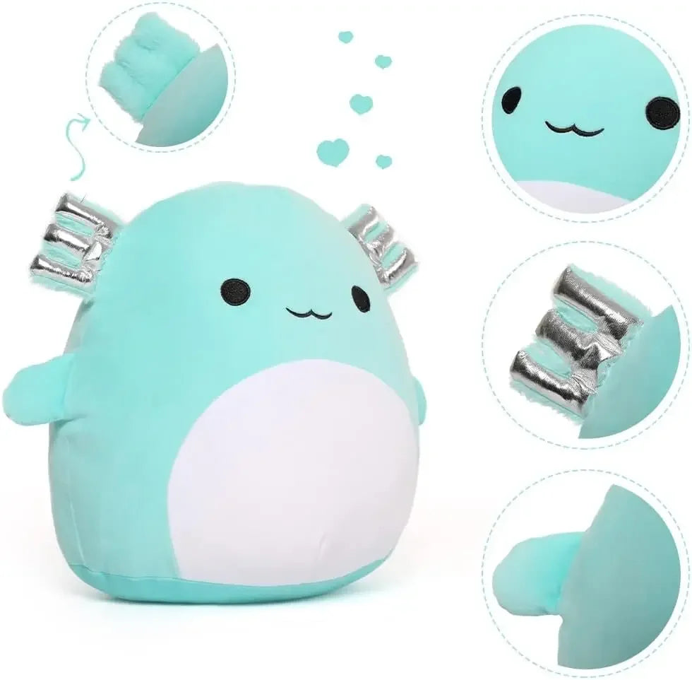 MorisMos 16" Large Axolotl Plush Toy Throw Pillow - Stuffed Animals Toy Giant Soft Hug Squishy and Cuddly Salamander Plushie