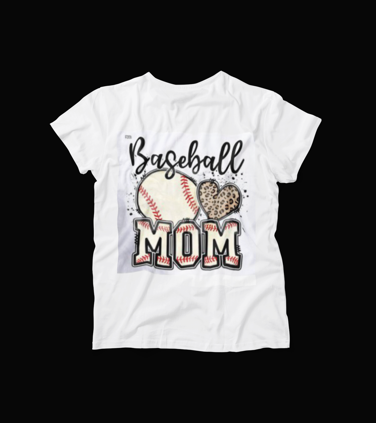 Baseball Mom T-Shirt – Leopard Print Heart Sports Tee – Red Stitch Graphic Shirt for Game Day Moms – Softball Style Option Too
