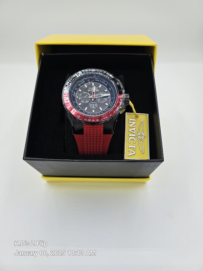 Invicta Aviator Men's Watch - 50mm, Black/Red