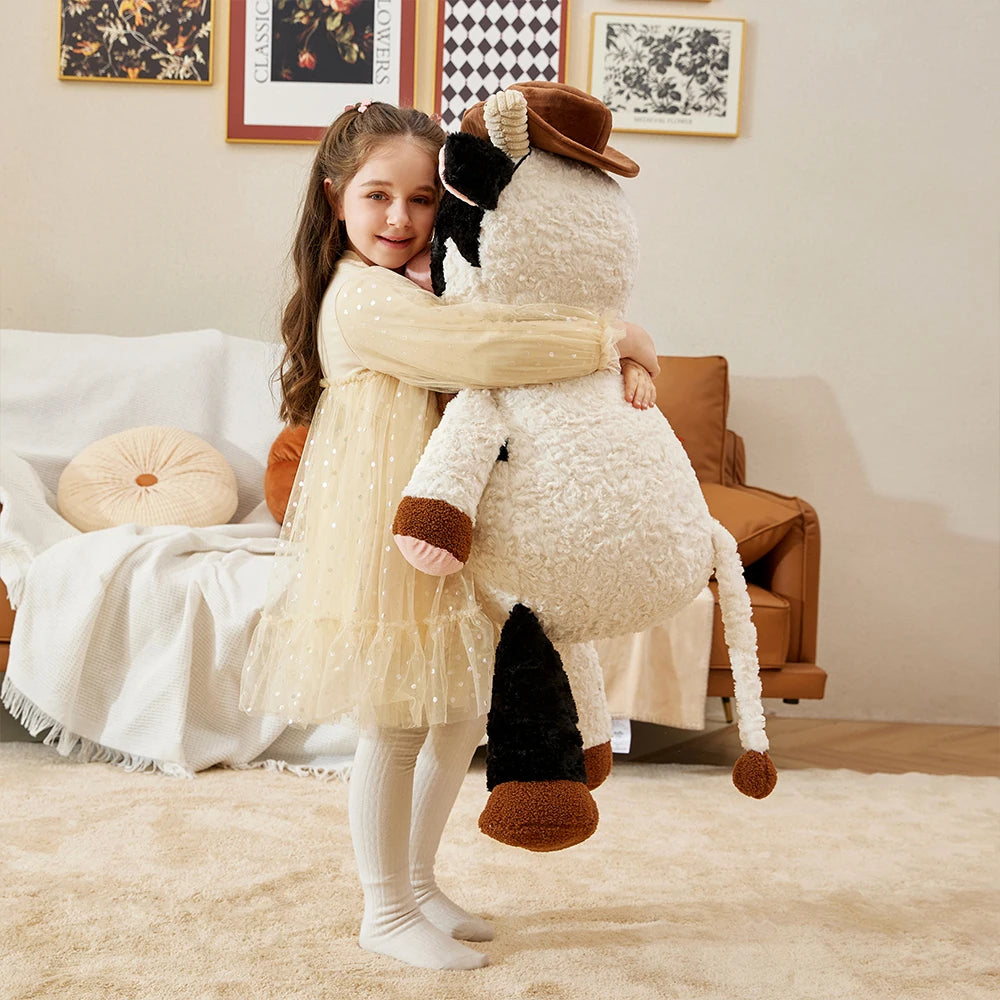 IKASA Giant Cow Stuffed Animal Plush Toy,30 Inches Large Big Jumbo Soft Toys, Huge Size Cute Fluffy Plushy Fat Oversized Plushie