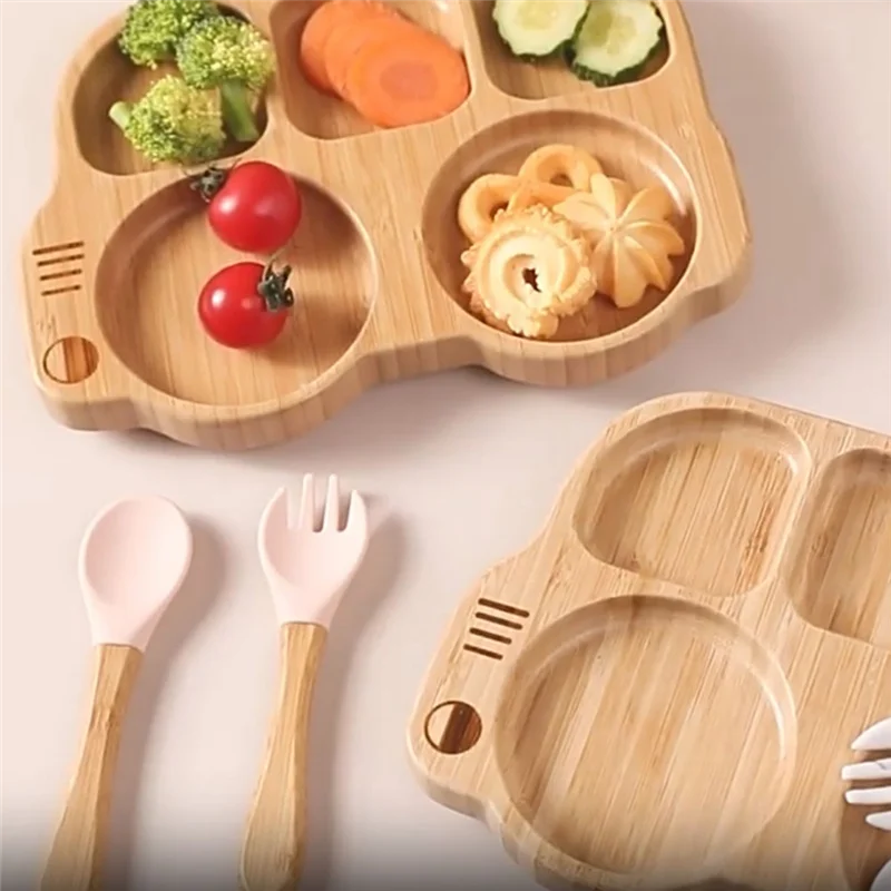 Dinnerware Plate Newborn Bamboo Dishes Items Tableware For Stuff Accessory Kids Food Storage