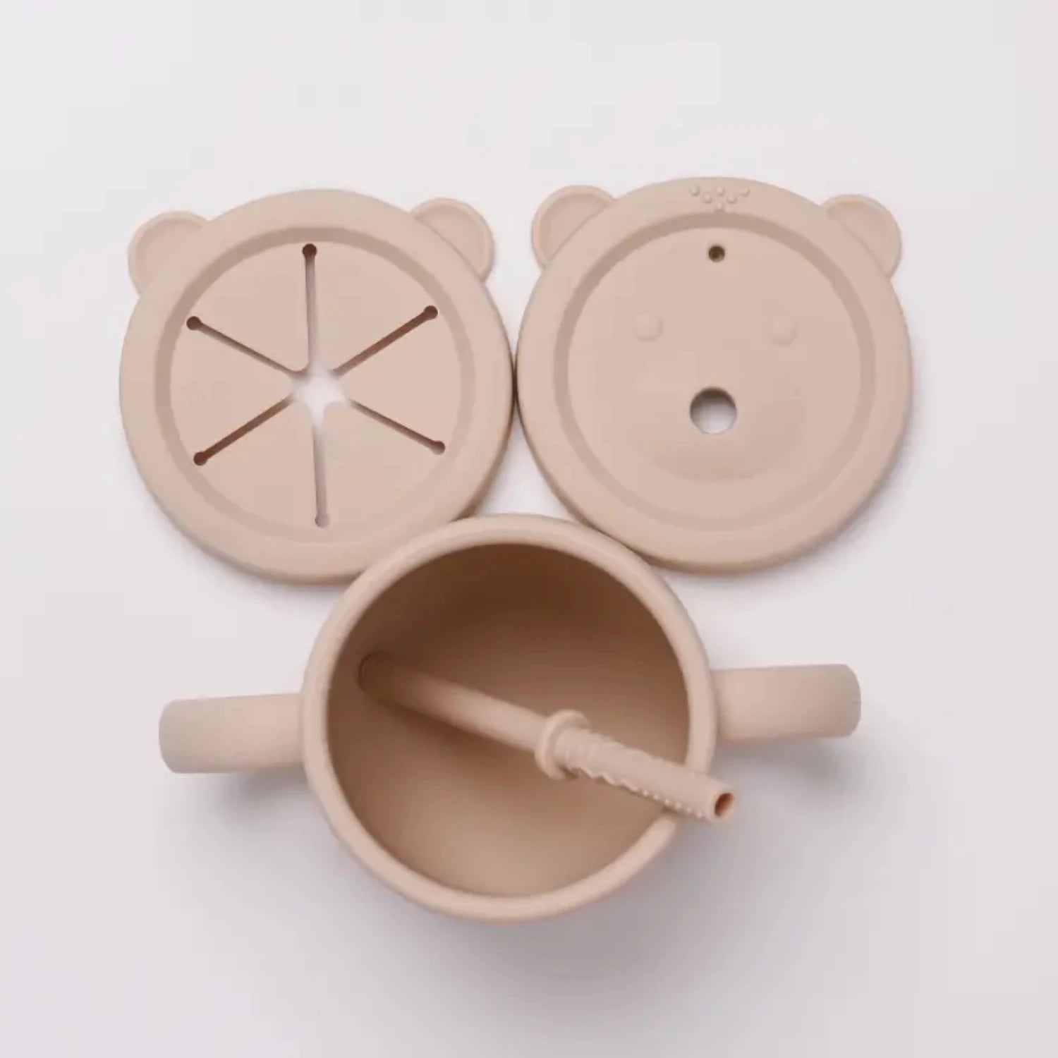 Highly Durable Kids and Babies Silicone Training Cup - Safe and Easy Sipping with Leak-proof Lids and Straw Included - Mess-free