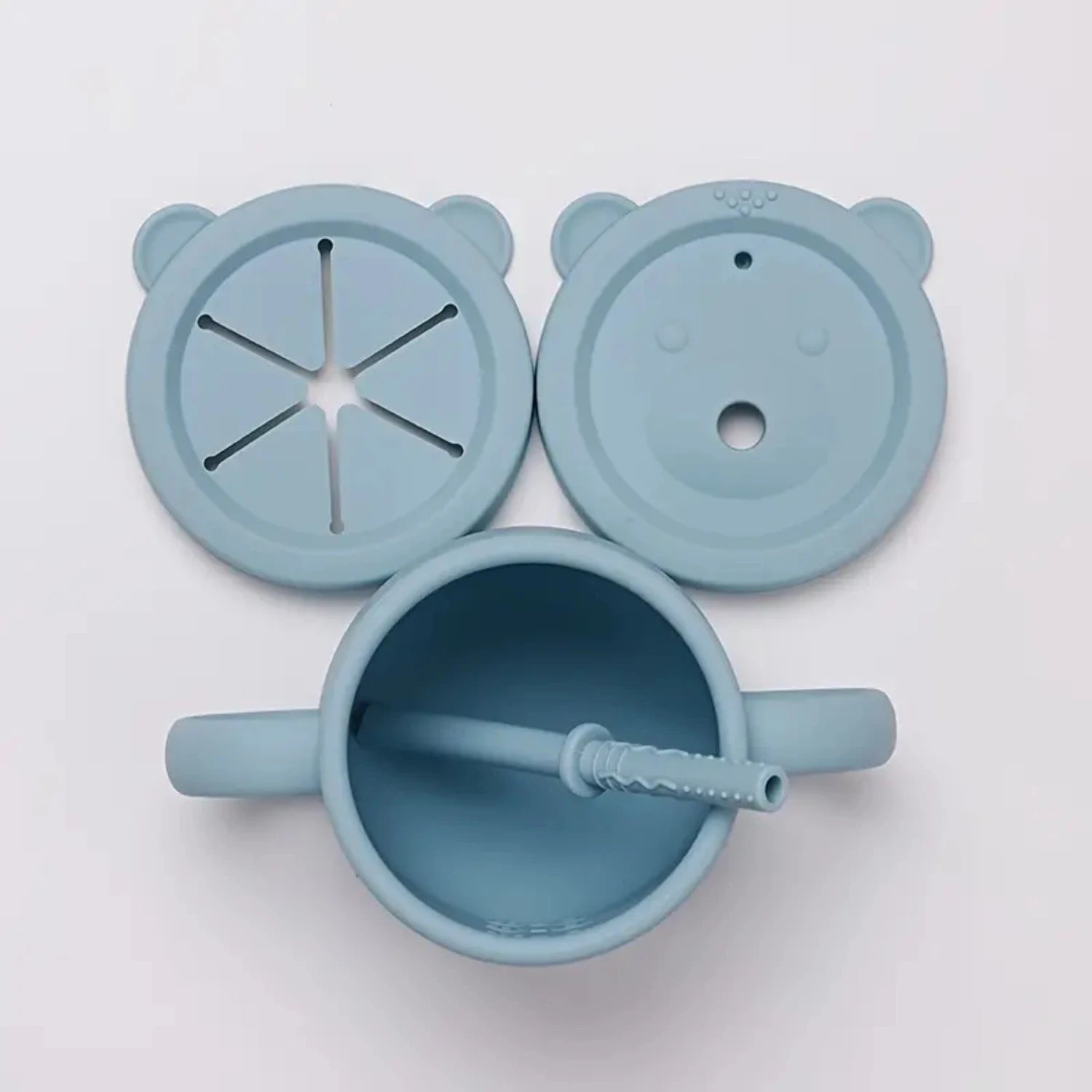 Highly Durable Kids and Babies Silicone Training Cup - Safe and Easy Sipping with Leak-proof Lids and Straw Included - Mess-free