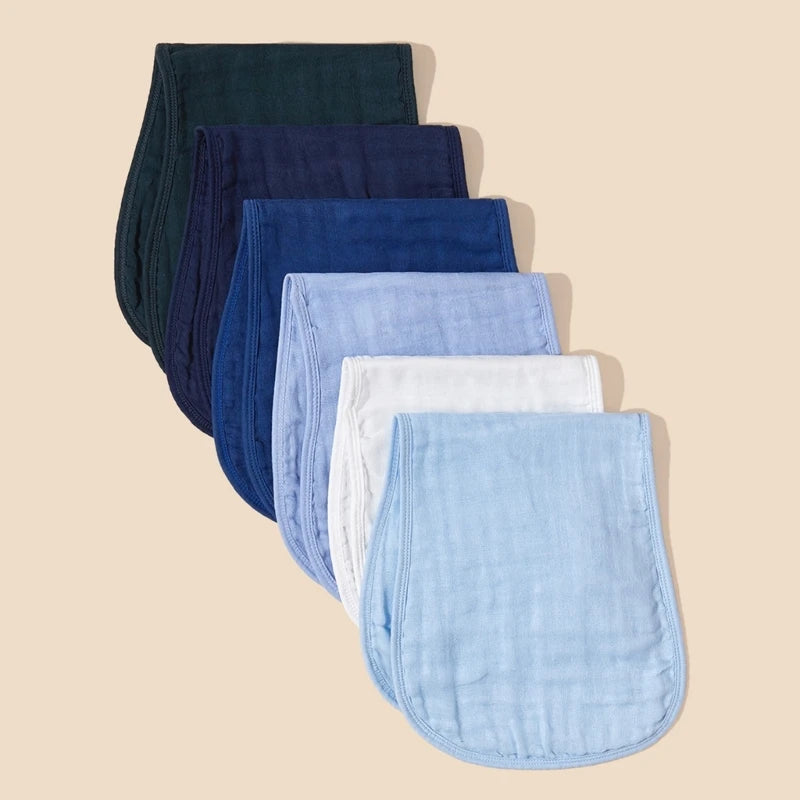 6Pcs/set Baby Bibs Six Layer Gauzes Burp Cloths for Babies with Hourglass Design
