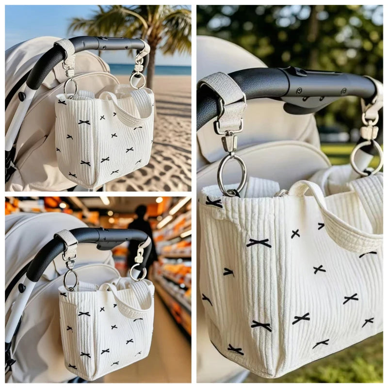 Baby Stroller Organizer Backpack Multifunctional Diaper Bag Large Capacity Mom Essentials Storage Pouch for Travel Shopping