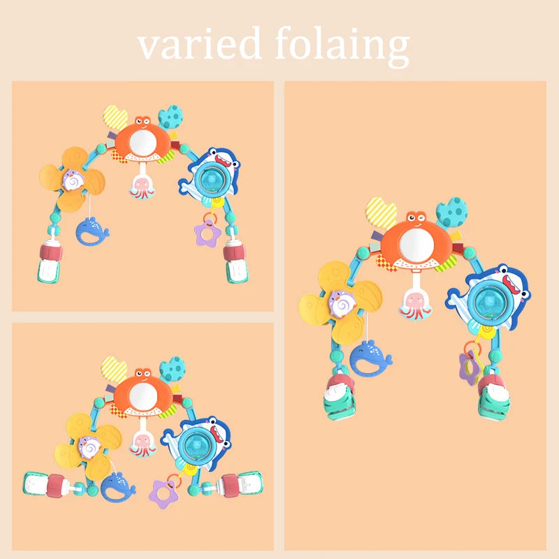 Baby Toy Stroller Arch Rattle Adjustable Clip Crib Mobile Hanging Bed Bell Educational Toys For Newborn Gift 0-6-12 Months