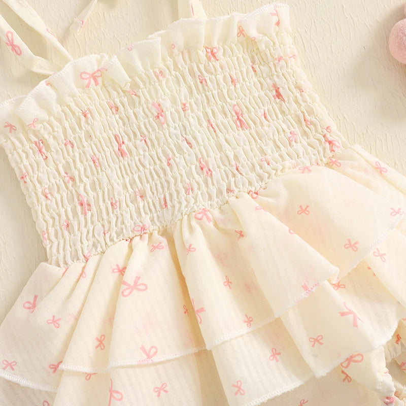 Adorable Baby Girl Romper Set Floral Print Sleeveless Jumpsuit with Matching Headband for Summer Outfit