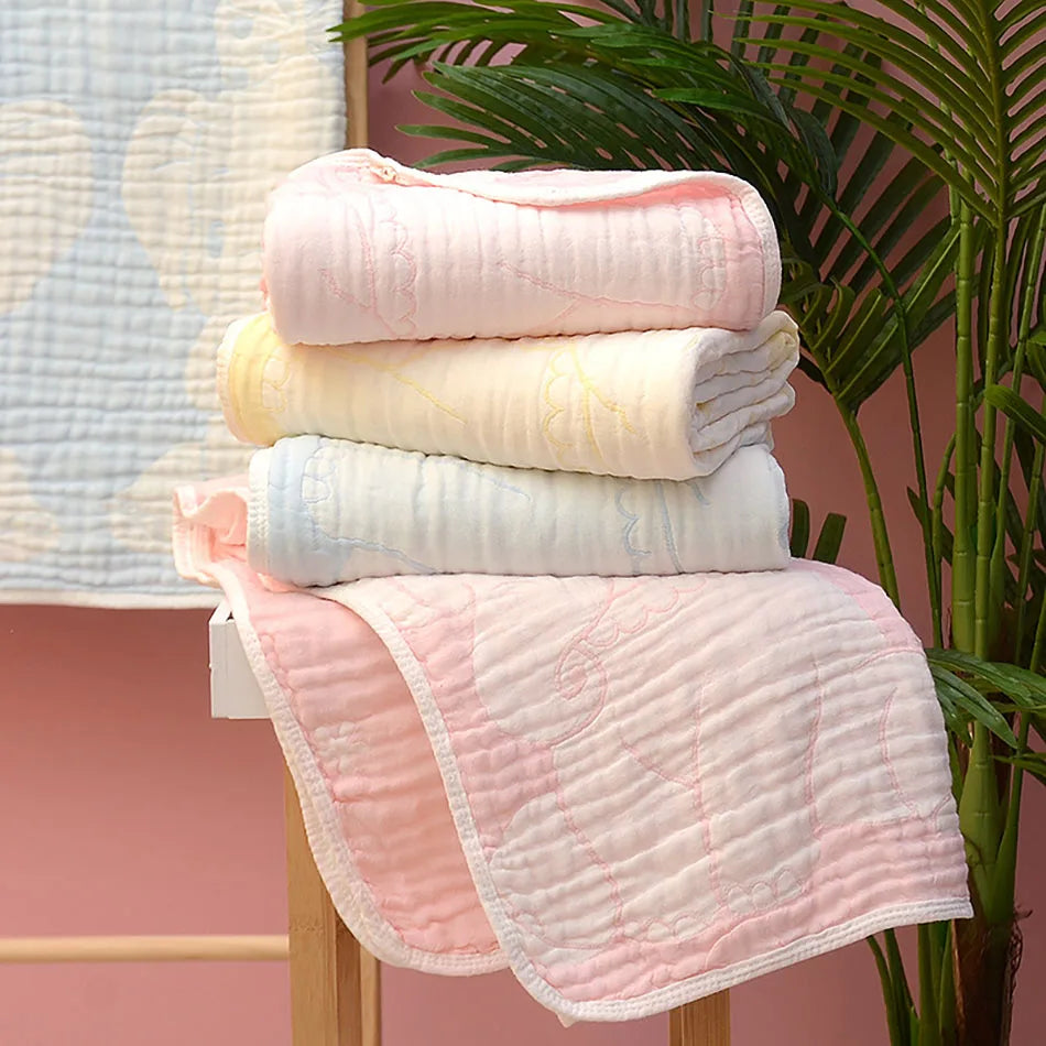 Soft Milk Cotton Baby Bath Towel Swaddling Bunny Elephant Cartoon Blanket Infants and Toddler Kindergarten Daycare and Bath Time