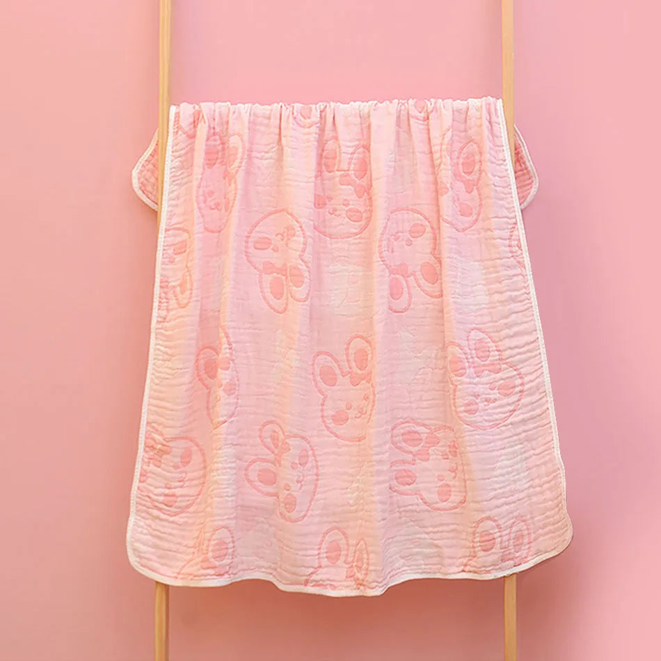 Soft Milk Cotton Baby Bath Towel Swaddling Bunny Elephant Cartoon Blanket Infants and Toddler Kindergarten Daycare and Bath Time