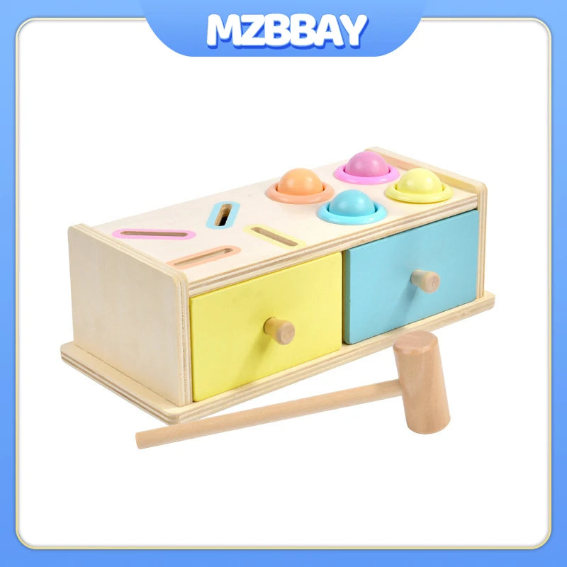 Montessori Wooden Multifunction Toys Color Spinning Coin Box Wooden Toys Children Puzzle Sensory Early Education Game Toys Gift