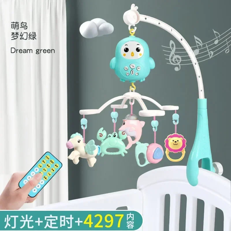 Baby Crib Mobile Rattle Toy For 0-12 Months Infant Rotating Musical Projector Night Light Bed Bell Educational For Newborn Gifts