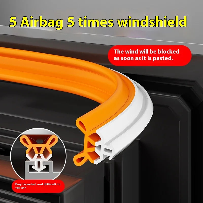 4M Plastic Steel Window Sealing Strip Flexible TPE Window Gap Insulation Weatherstrip Bilateral Windproof Dustproof Strip
