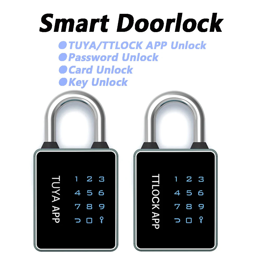Hanging Smart Lock TUYA/TTLOCK APP Padlock 4 Ways Unlocking Keyless Drawer Safety Lock IP65 Waterproof Anti Theft Door Lock