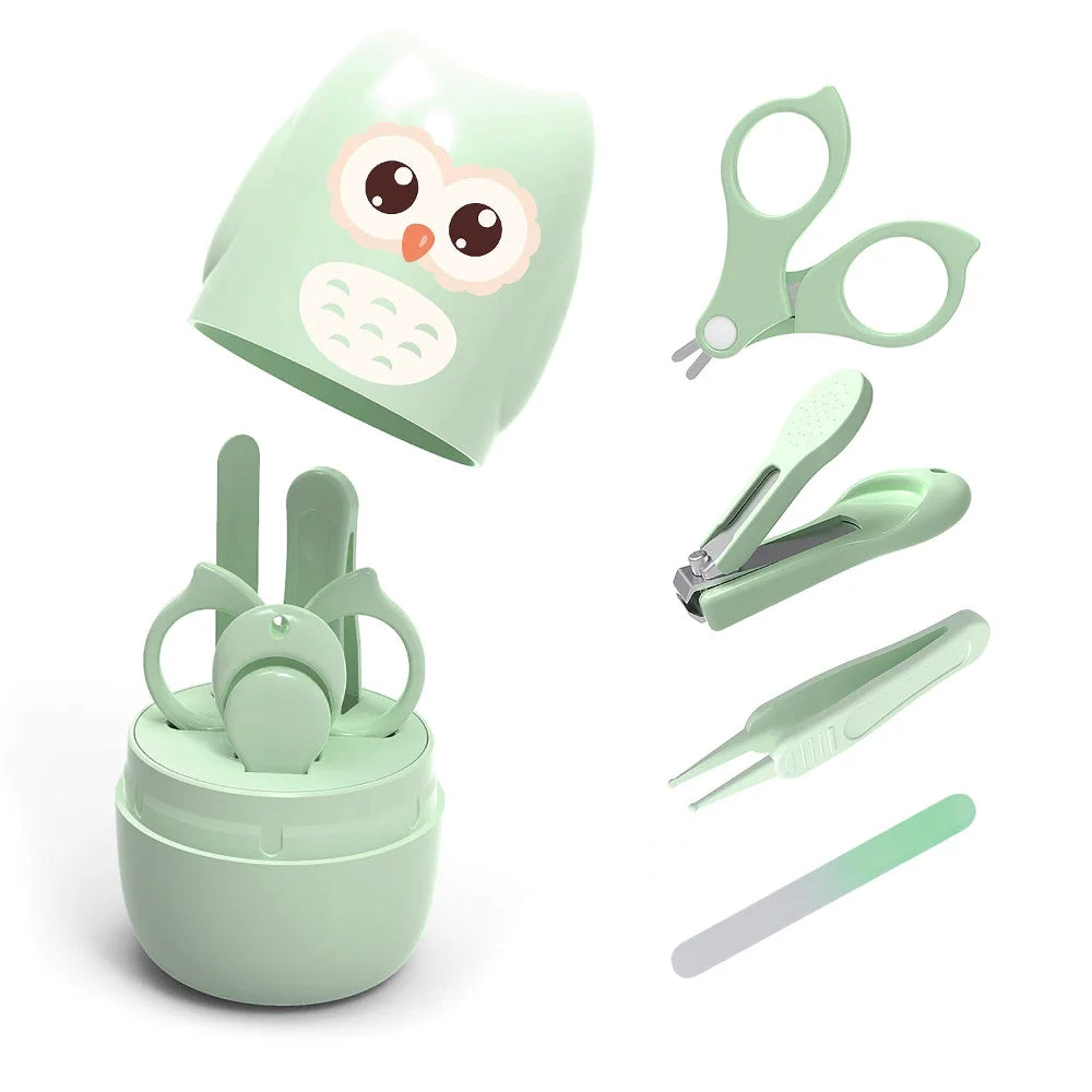 Baby Nail Kit, 4-in-1 Baby Nail Care Set with Cute Case, Newborn Nail Clippers, Scissors & Tweezers, Baby Essential Care Tools