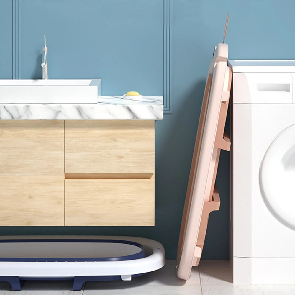 Real-time Temperature Folding Silicone Baby Take A Bath Bathtub Non-Slip Foot Bath Bucket Folding Bathroom With Temperature Sens