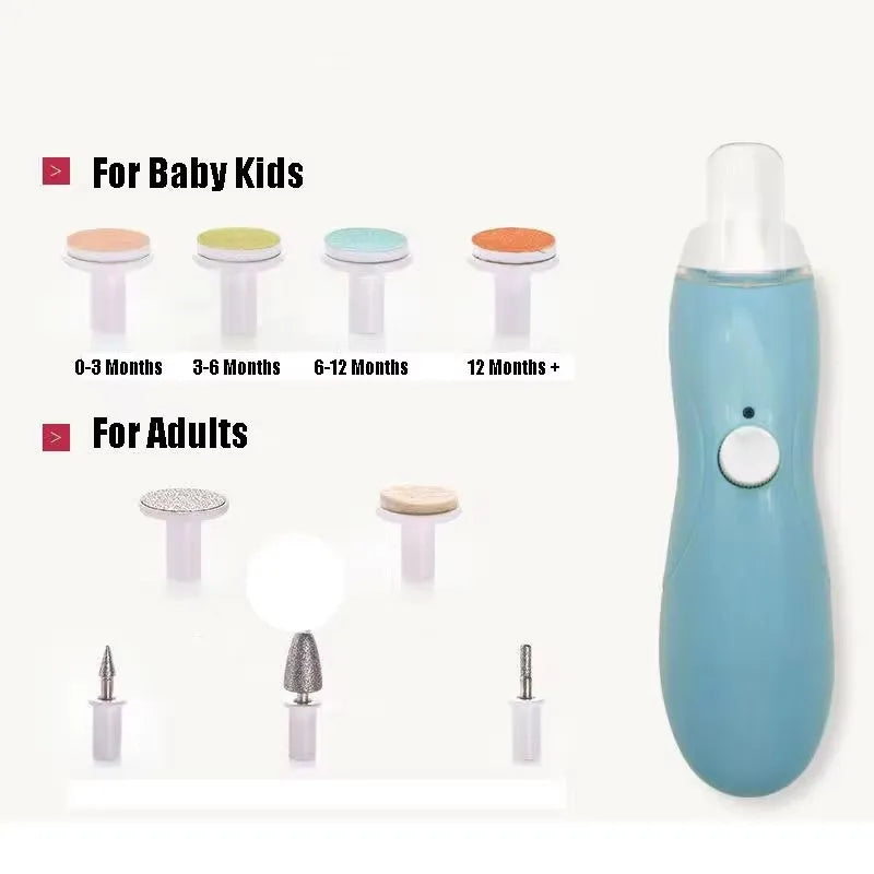 Electric Baby Nail Trimmer 9 in 1 Electric Baby Nail File Kit Rechargeable Infant Toes Fingernails Clippers Baby Care Tools