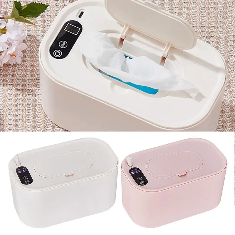 Portable Baby Wipe Warmer LED Digital Display Large Capacity Baby Wet Wipes Dispenser USB Powered Heating Adjustable Temperature