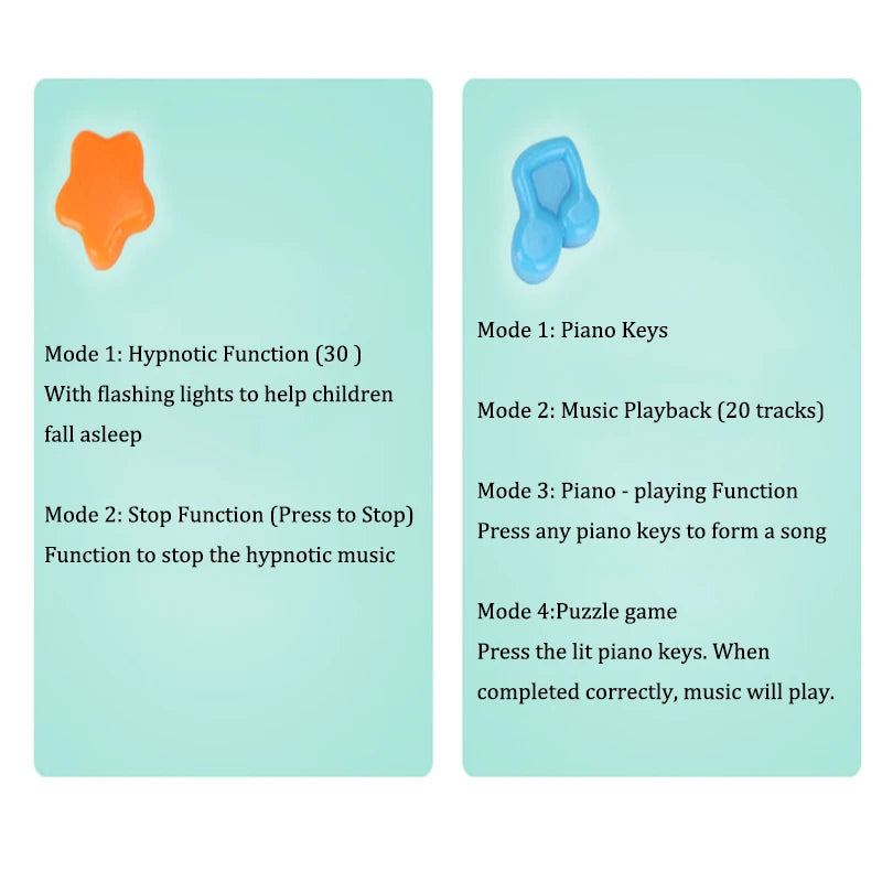 Musical Toys For Toddlers, Early Educational Music Toy Baby 1-3 Piano Toys Kids Rotating Music Piano Keyboard With Light Sound