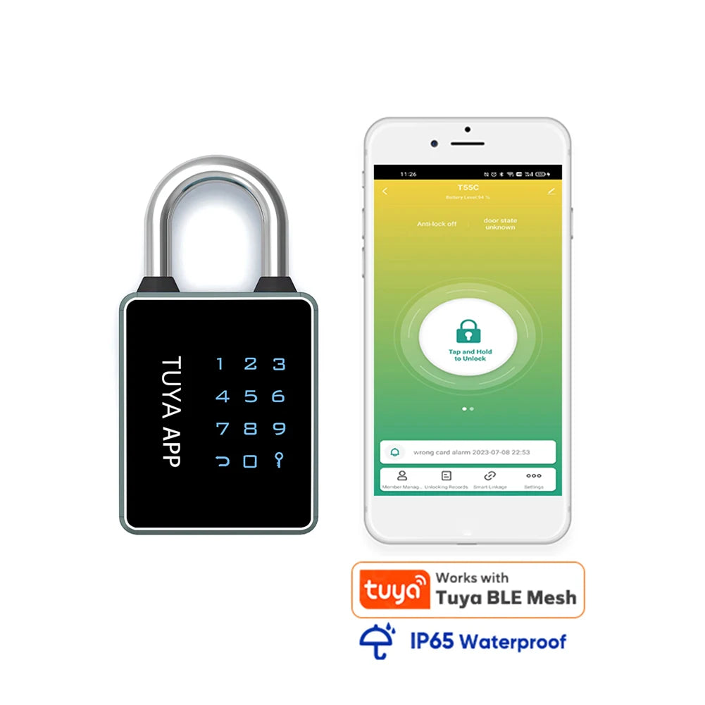 Hanging Smart Lock TUYA/TTLOCK APP Padlock 4 Ways Unlocking Keyless Drawer Safety Lock IP65 Waterproof Anti Theft Door Lock