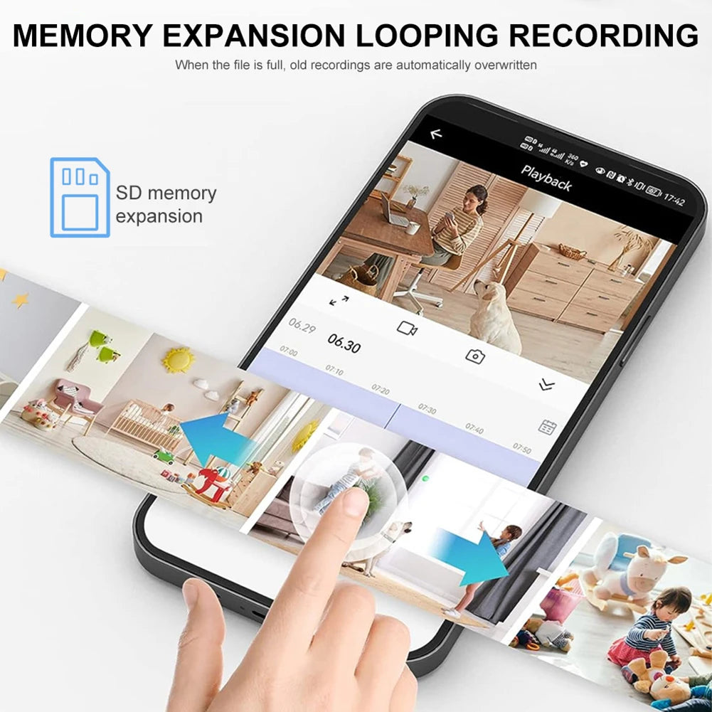 1080P Surveillance Camera Motion Detection WiFi Wireless Camera 2-Way Audio Siren Night Vision for Baby Elderly Pet Monitor